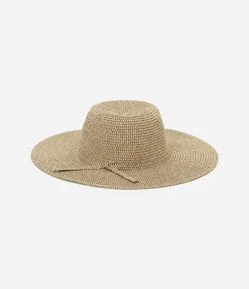 Chapéu de Praia em Palha com Aba Média e Gorgurão