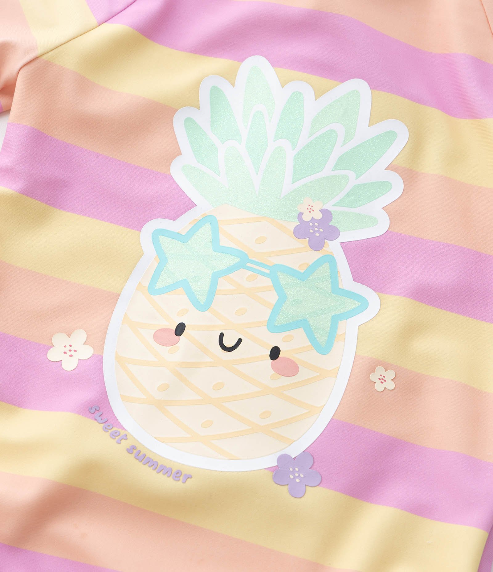 Maiô Infantil com Proteção UV e Babadinhos - Tam 1 a 4 Anos Rosa/Laranja 7