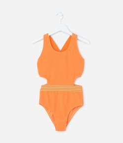 Maiô Infantil com Proteção UV e Recorte Vazado - Tam 5 a 14 Anos