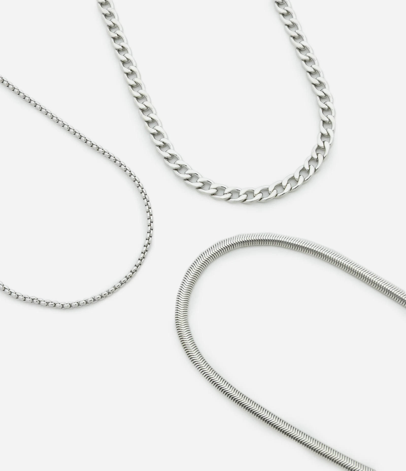 Colar Camada com Correntes Variadas Prata 1