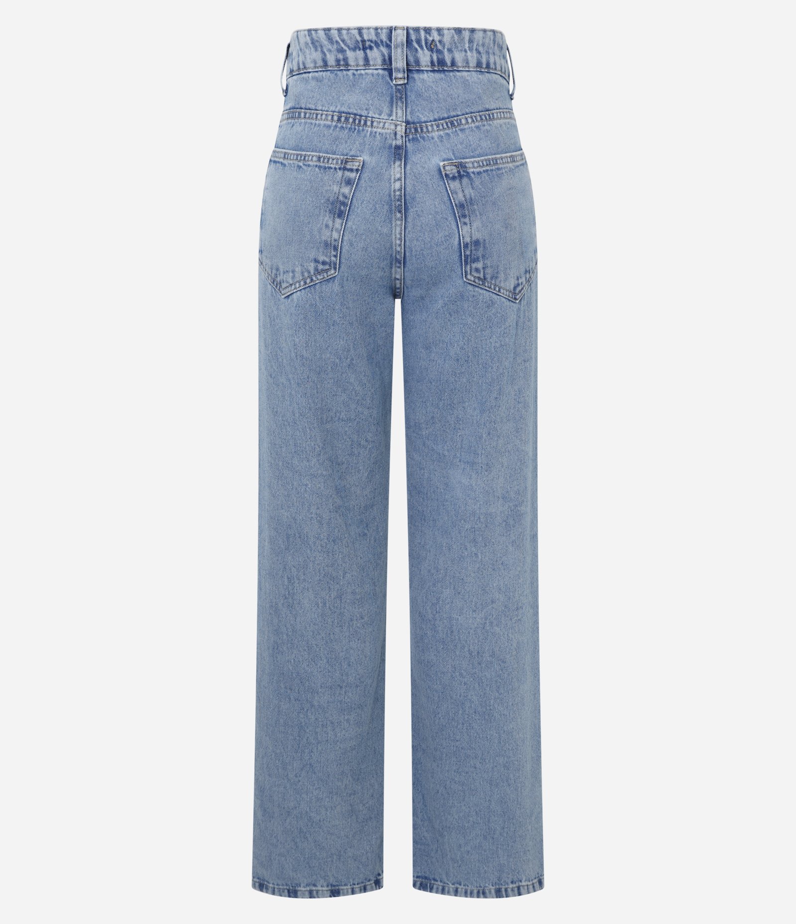 Calça Reta em Jeans com Flores de Brilhos Aplicados Azul 7