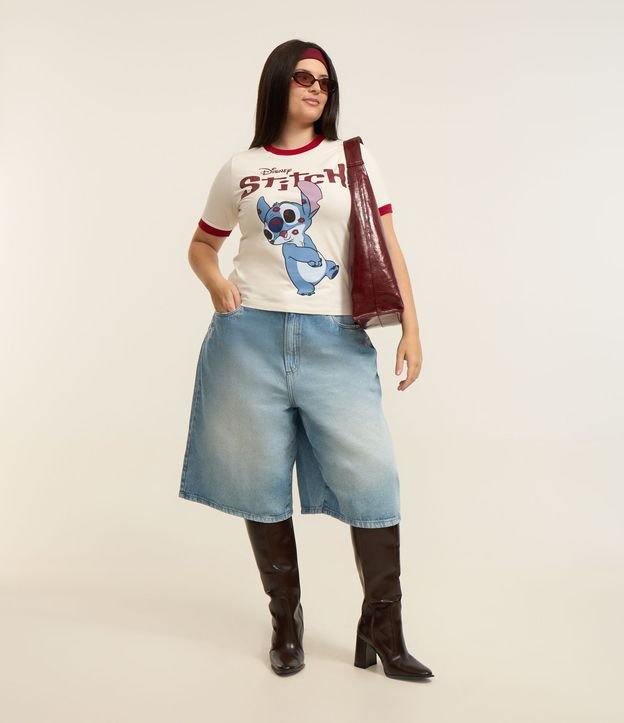 Camiseta T-shirt com Estampa Stitch Curve & Plus Size