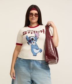 Camiseta T-shirt com Estampa Stitch Curve & Plus Size