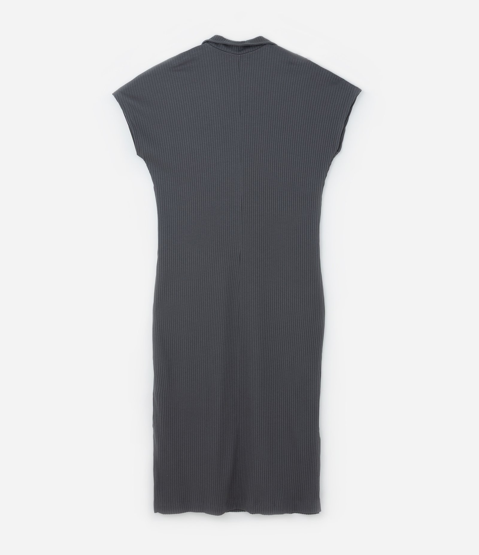 Vestido Curto em Ribana com Gola Polo Curve & Plus Size Cinza 6