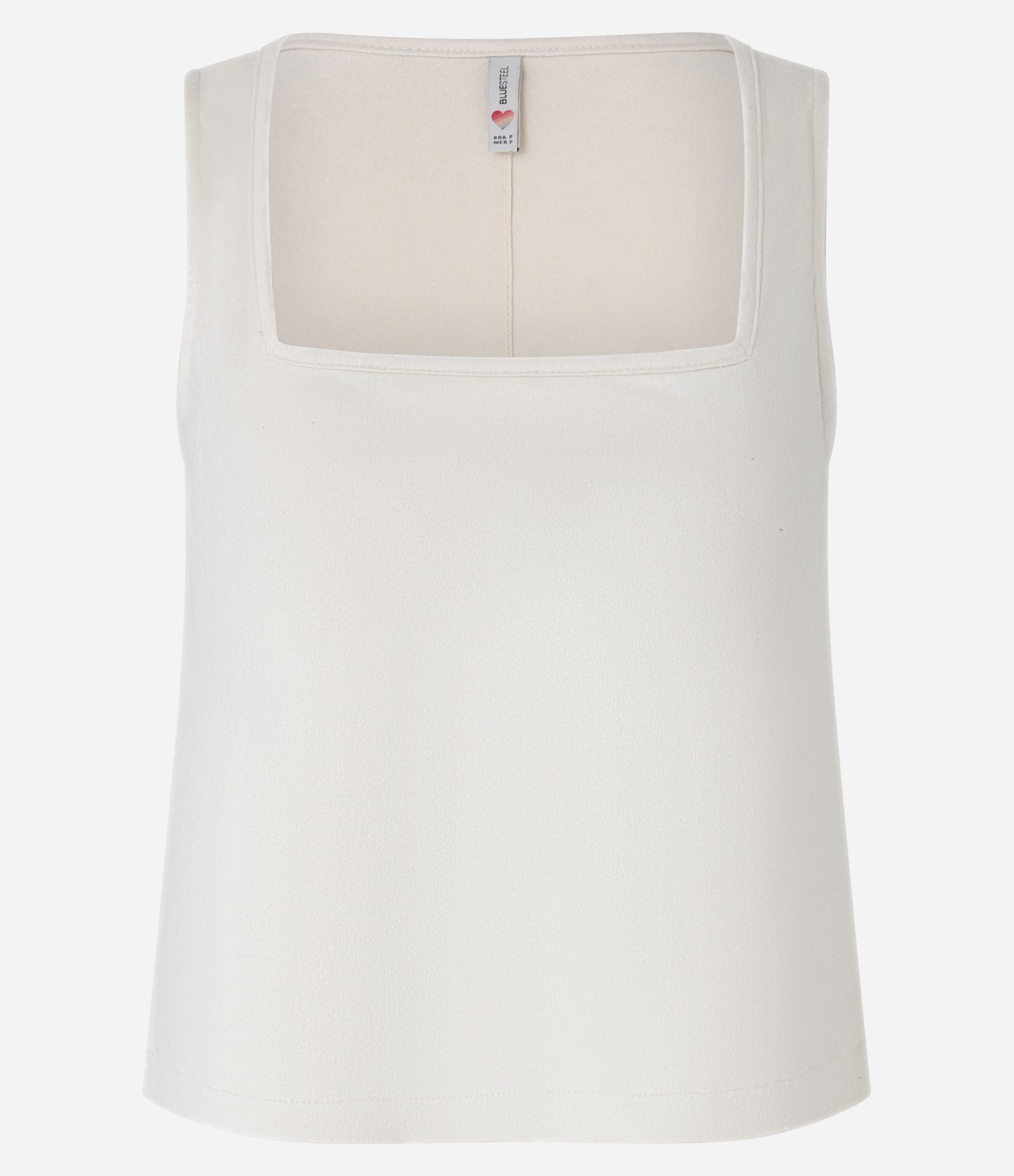 Blusa em Suede com Decote Quadrado Bege 4