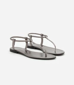 Sandália Rasteira Fio com Fechamento Elástico