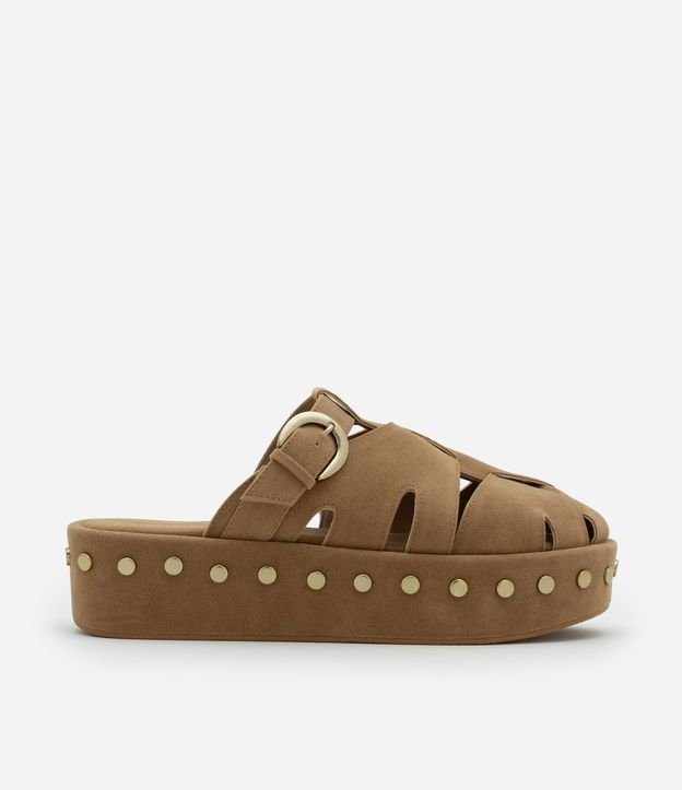 Sandália Fisherman Flatform com Detalhe de Fivela e Tachinhas