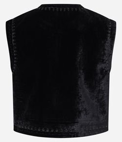 Colete Boho em Veludo com Paetês no Bordado Arabesco