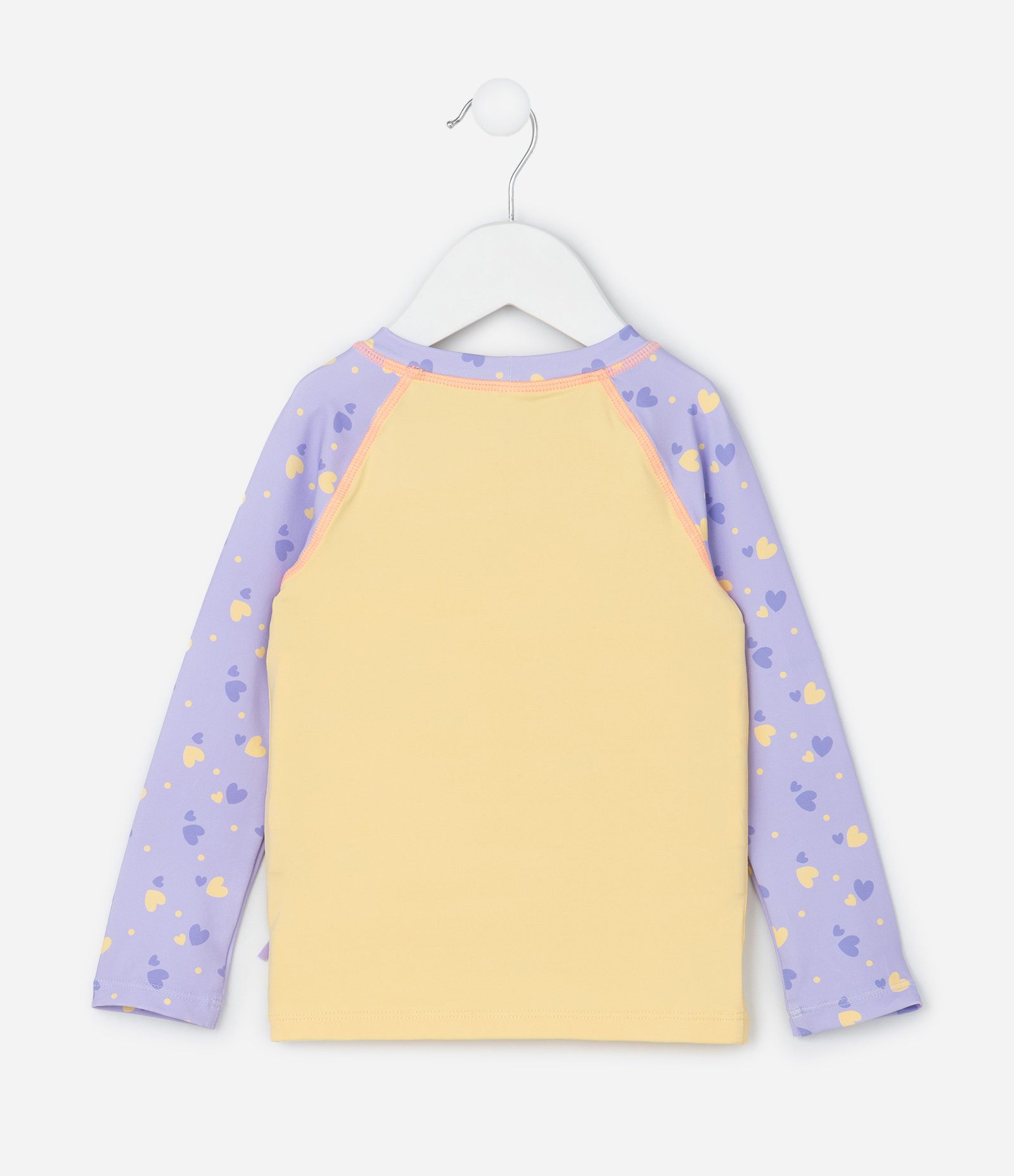 Conjunto Infantil com Proteção UV e Estampa de Unicórnio e Corações - Tam 6 Messe a 4 Anos Amarelo/Roxo 3