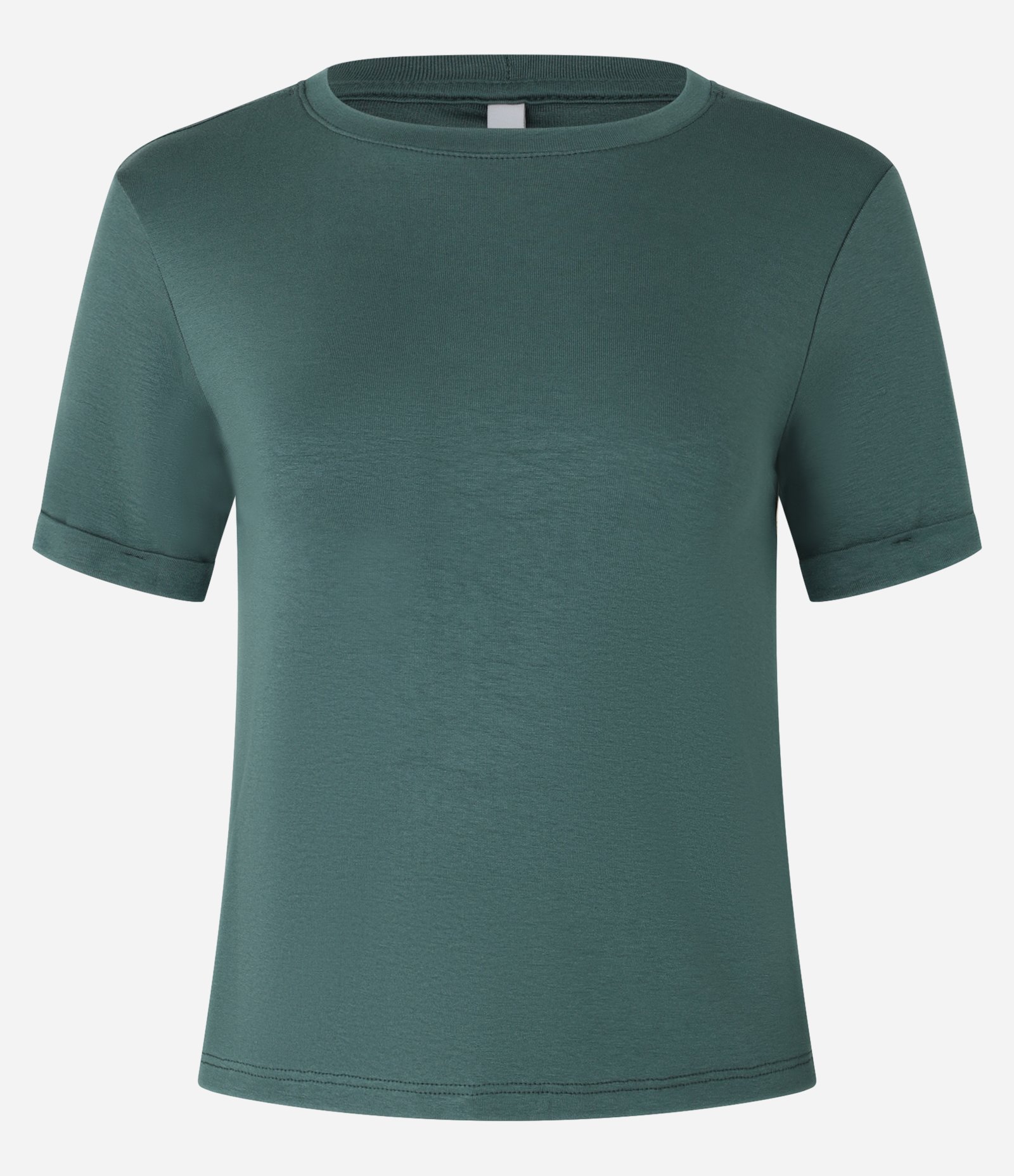 Blusa Básica em Viscose com Manga Dobrada Verde 4