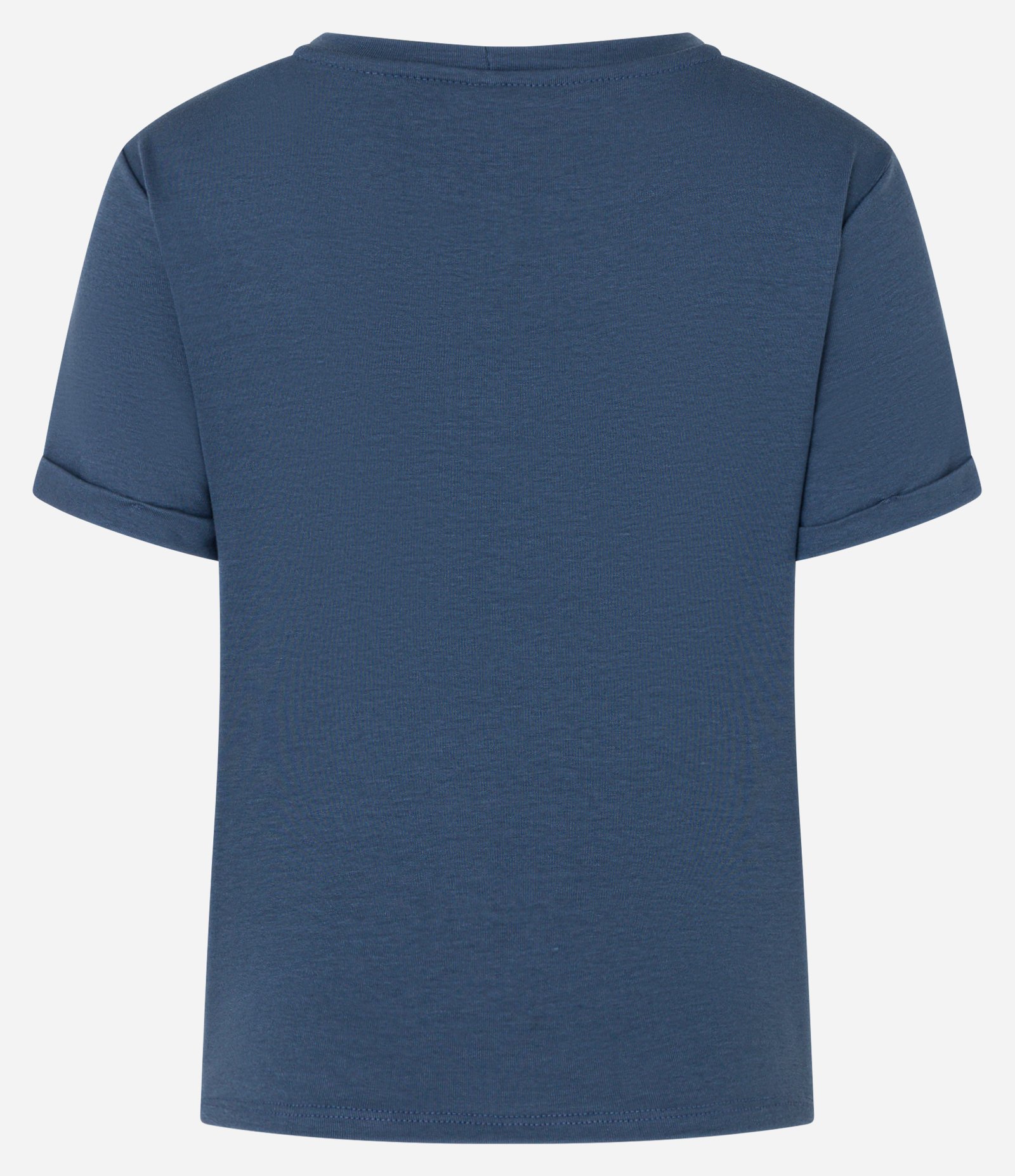 Blusa Básica em Viscose com Manga Dobrada Azul 6