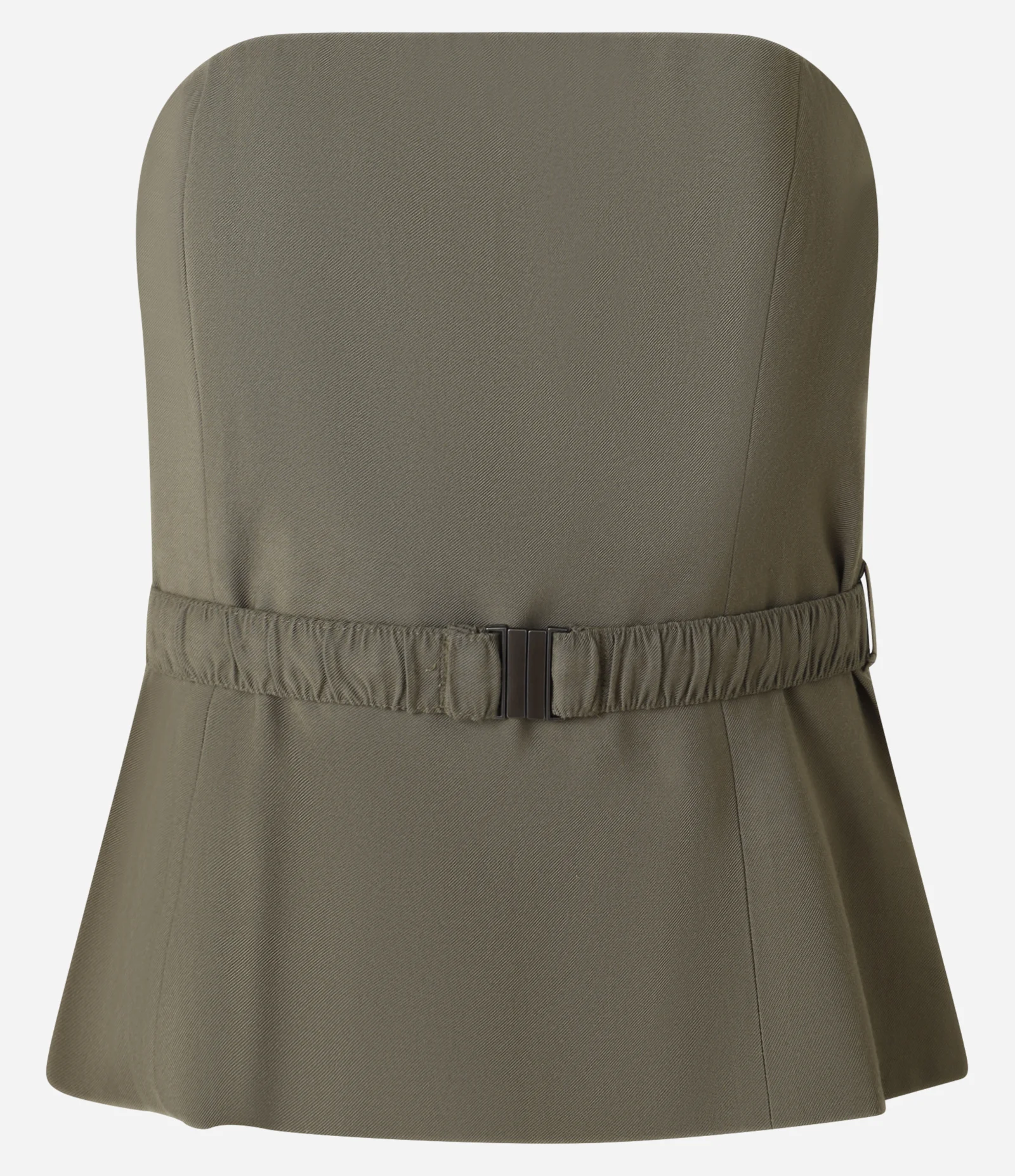 Blusa em Crepe Tomara que Caia cm Cinto Elástico Verde 7