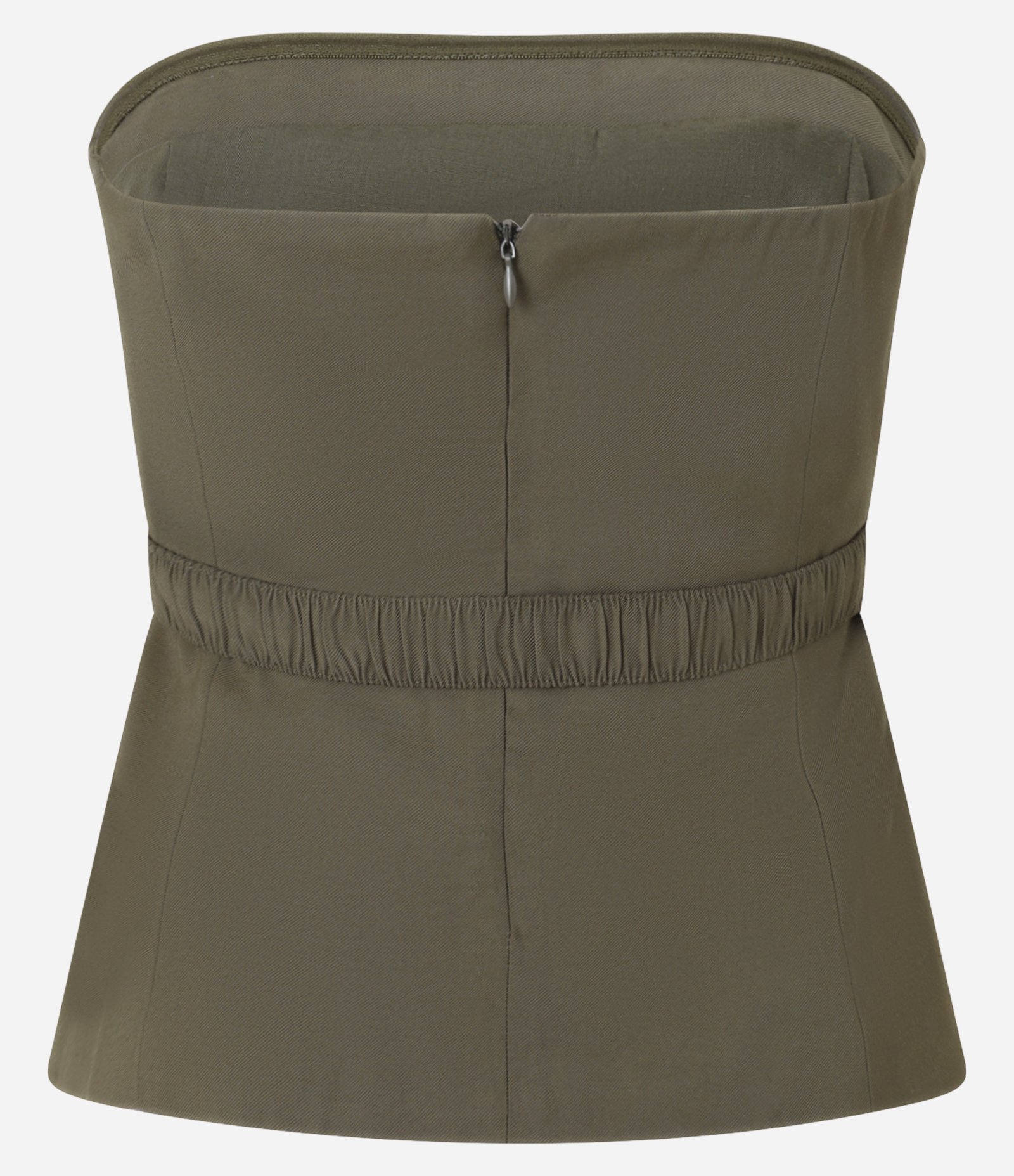 Blusa em Crepe Tomara que Caia cm Cinto Elástico Verde 8