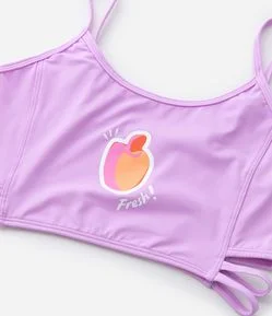 Biquíni Infantil com Tiras Laterais e Proteção UV - Tam 5 a 14 Anos