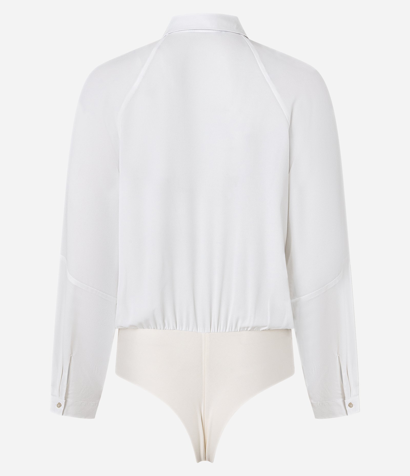 Body Camisa em Crepe com Botão Diferenciado na Gola Branco 8