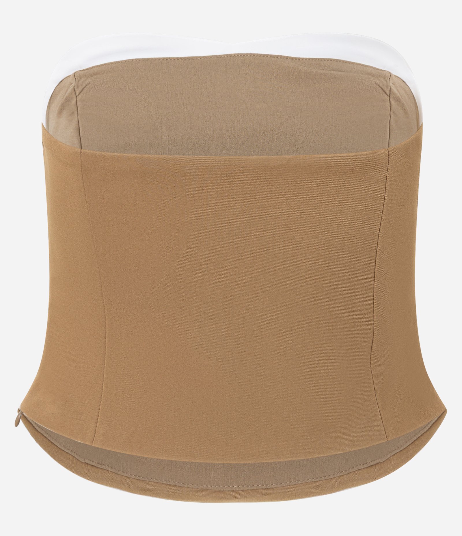 Blusa Tomara Que Caia em Crepe com Franzidos Bege 7
