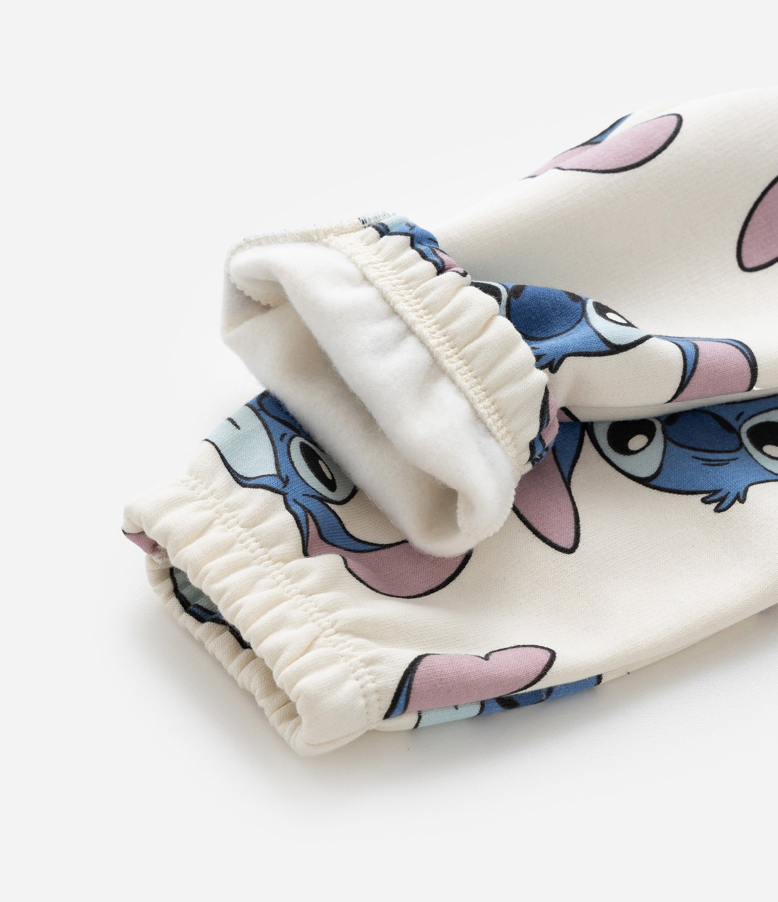 Conjunto Infantil Quentinho com Estampa do Stitch - Tam 0 a 18 meses Azul/Bege 8