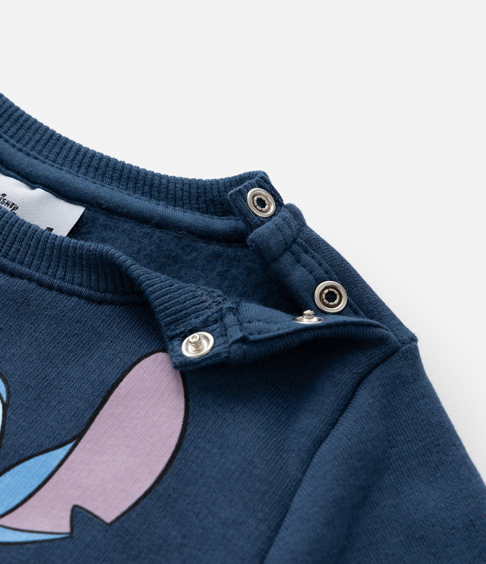 Conjunto Infantil Quentinho com Estampa do Stitch - Tam 0 a 18 meses Azul/Bege 11