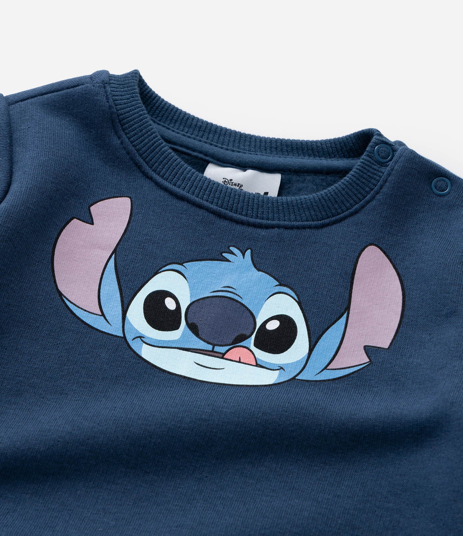 Conjunto Infantil Quentinho com Estampa do Stitch - Tam 0 a 18 meses Azul/Bege 13