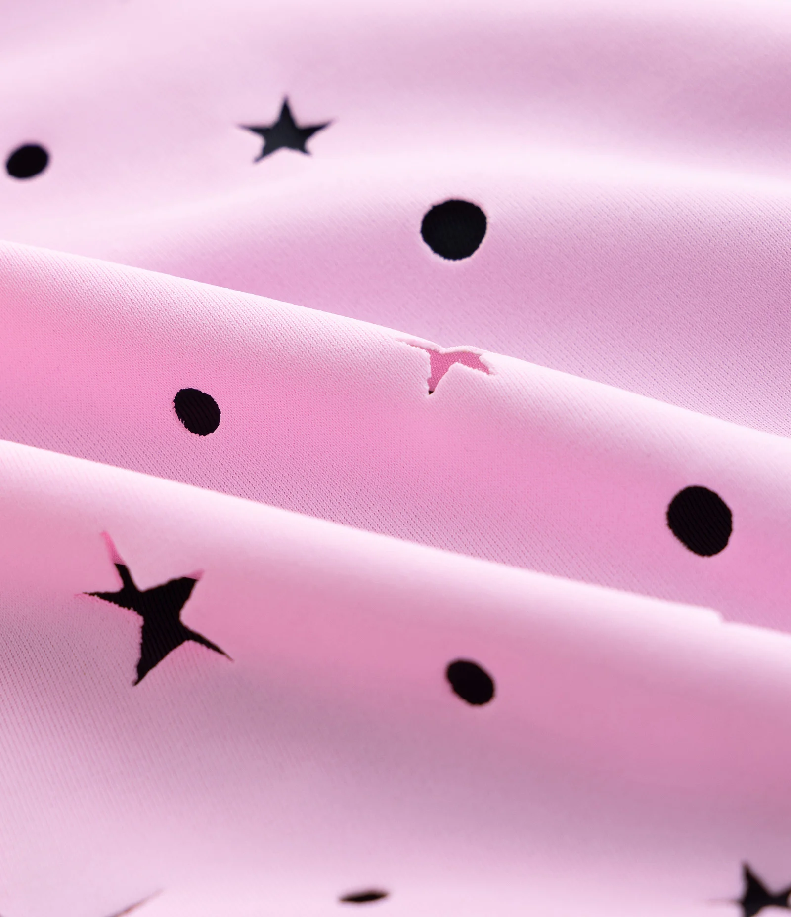 Biquíni Infantil com Proteção UV e Recortes de Estrelas - Tam 5 a 14 Anos Preto/Rosa 8