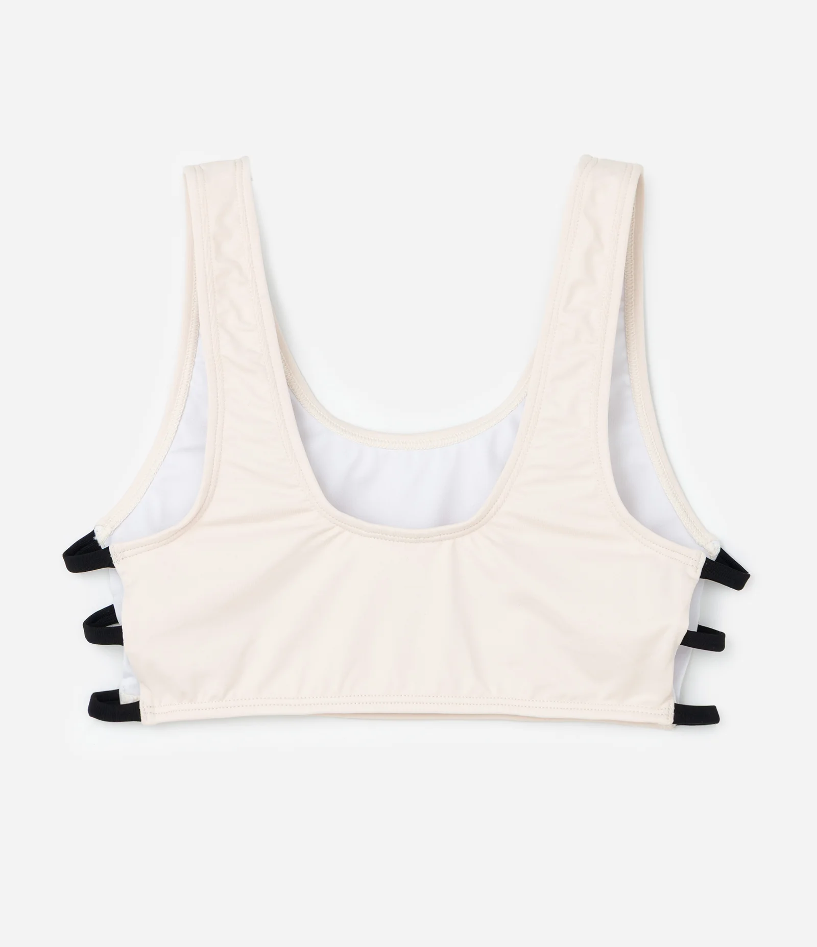 Biquíni Infantil com Tiras Laterais e Estampa Tropical - Tam 5 a 14 Anos Bege/Preto 4