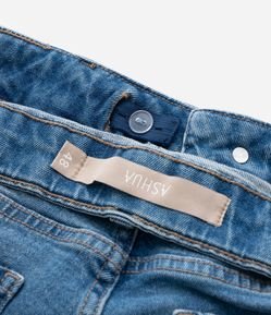 Calça Reta em Jeans com Elastano Detalhes Curve & Plus Size