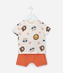Conjunto Infantil com Estampa Bichinhos - Tam 0 a 18 meses