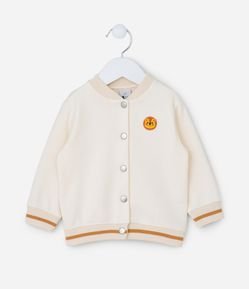 Casaco Infantil com Bordado Leãozinho - Tam 0 a 18 meses