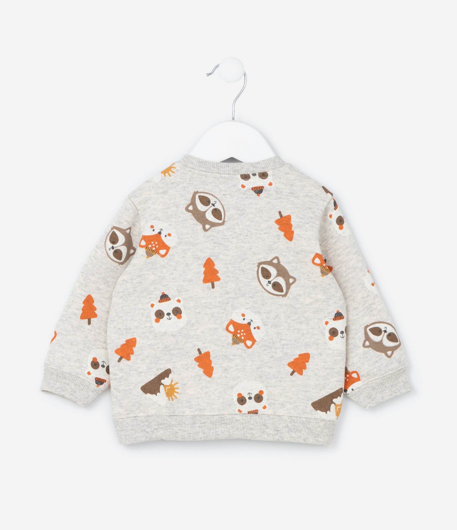 Conjunto Infantil com Bolsinho e Estampa Bichinhos - Tam 0 a 18 meses Cinza 4