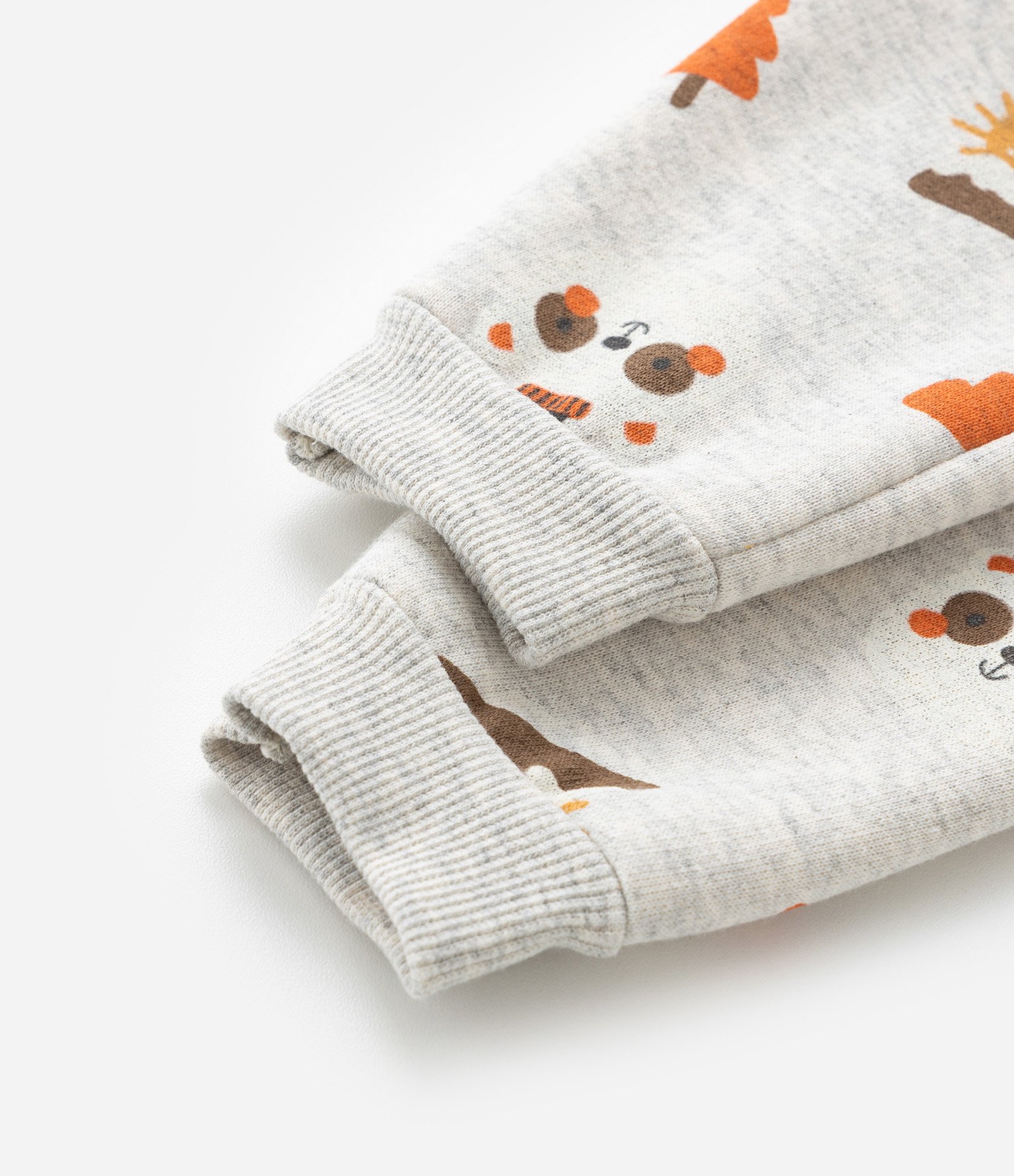 Conjunto Infantil com Bolsinho e Estampa Bichinhos - Tam 0 a 18 meses Cinza 5