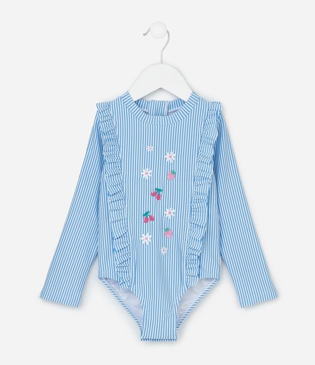 Maiô Infantil com Proteção UV e Babadinhos - Tam 1 a 4 Anos