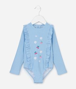 Maiô Infantil com Proteção UV e Babadinhos - Tam 1 a 4 Anos