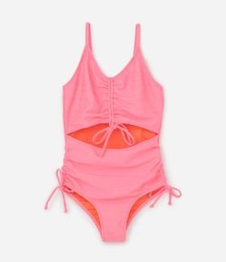 Maiô Infantil com Proteção UV  e Recortes com Amarração - Tam 7 a 16 Anos