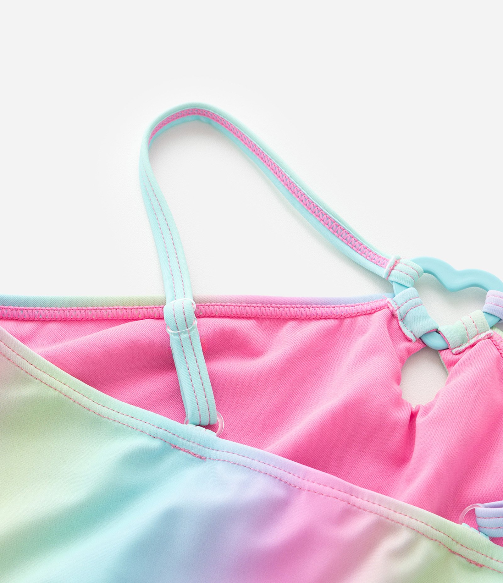 Biquini Infantil com Estampa Degradê e Anel de Coração - Tam 5 a 14 Anos Multicores 8