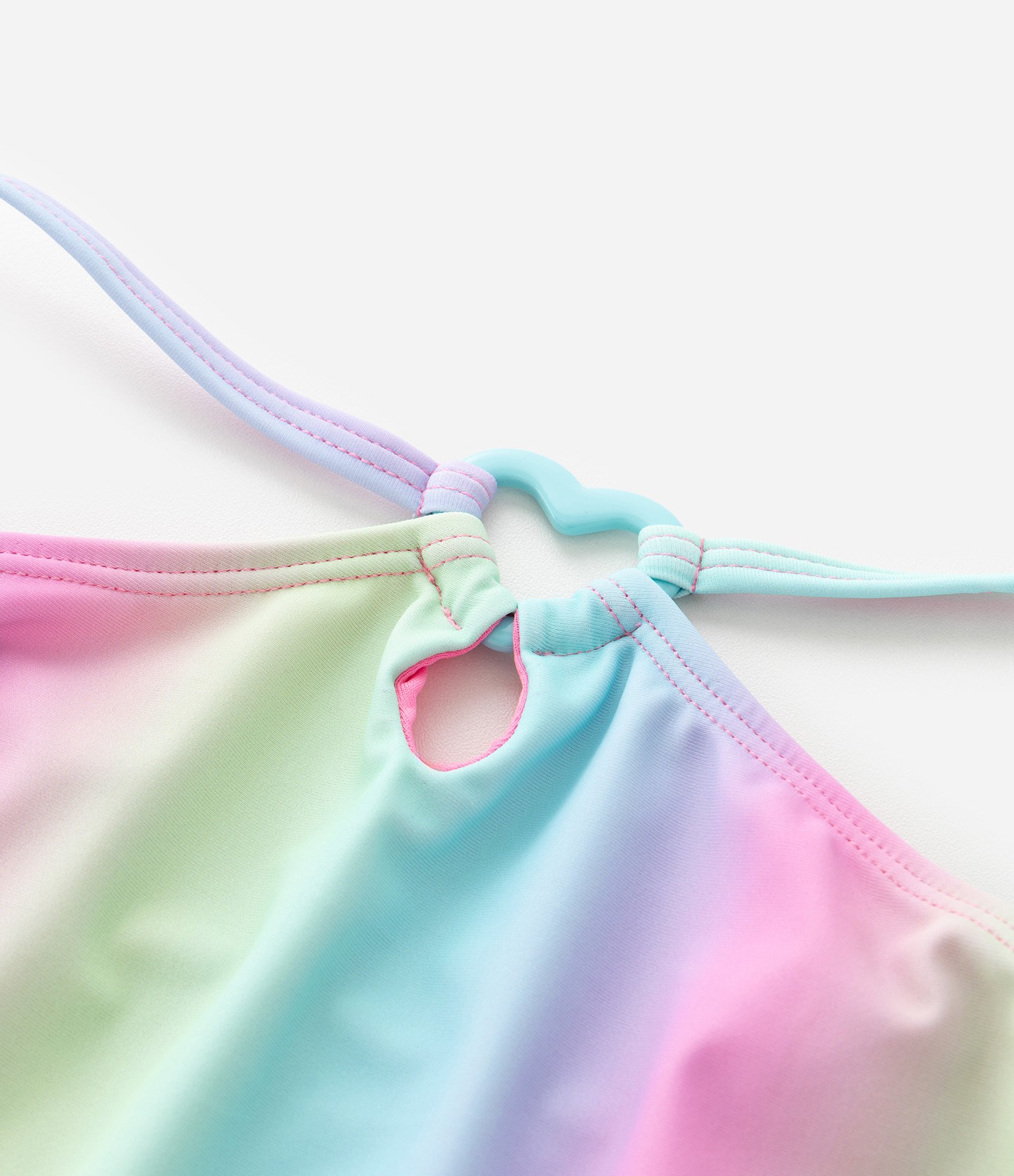 Biquini Infantil com Estampa Degradê e Anel de Coração - Tam 5 a 14 Anos Multicores 11