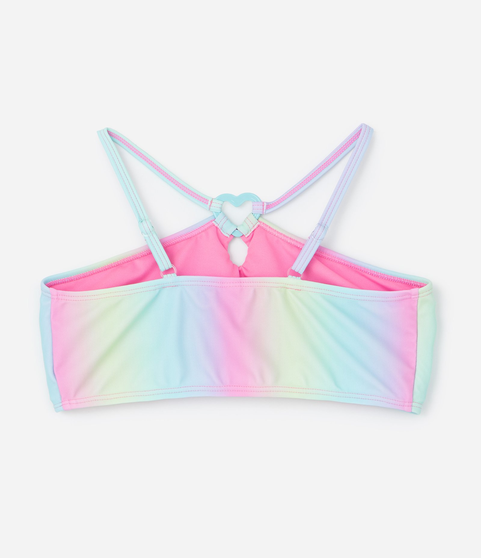 Biquini Infantil com Estampa Degradê e Anel de Coração - Tam 5 a 14 Anos Multicores 4