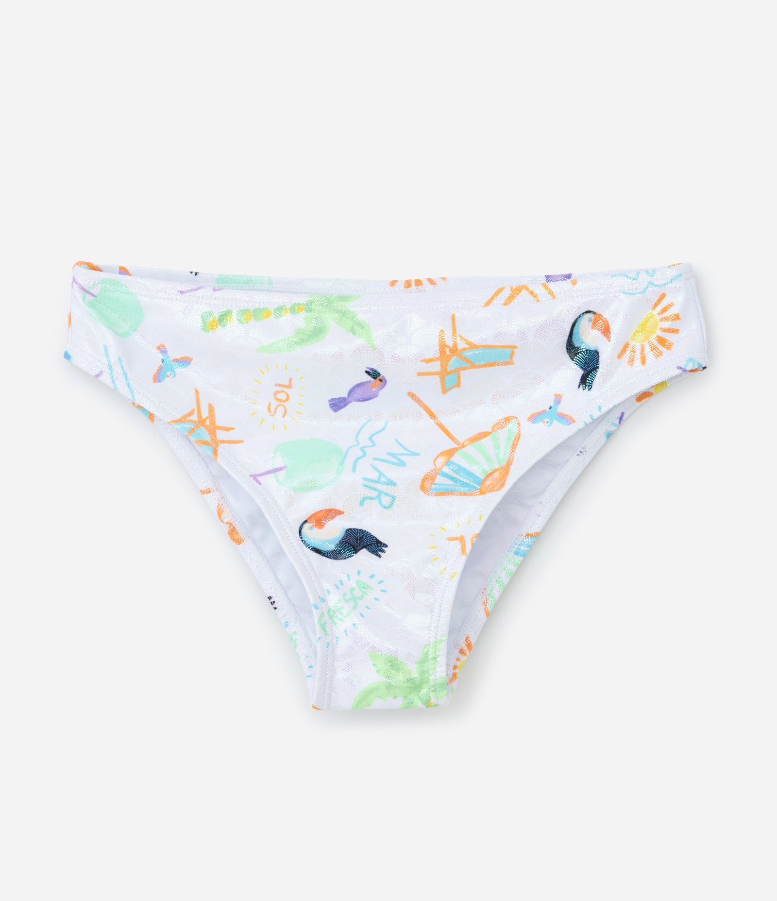 Biquíni Infantil com Babados e Proteção UV - Tam 5 a 14 Anos Branco 4