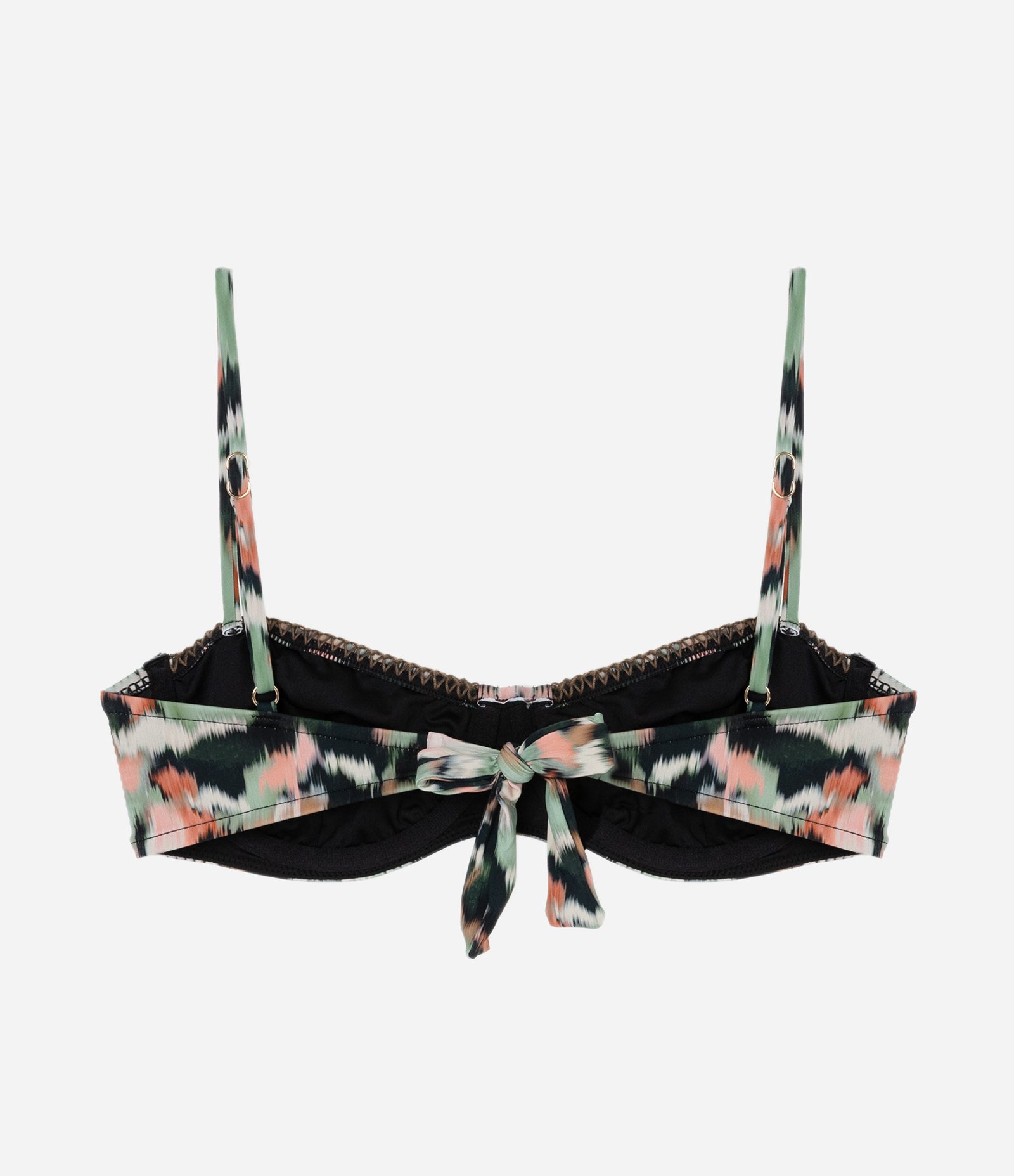 Biquíni Top Meia Taça em Microfibra com Estampa Tie Dye e Costura Contrastante Verde 6