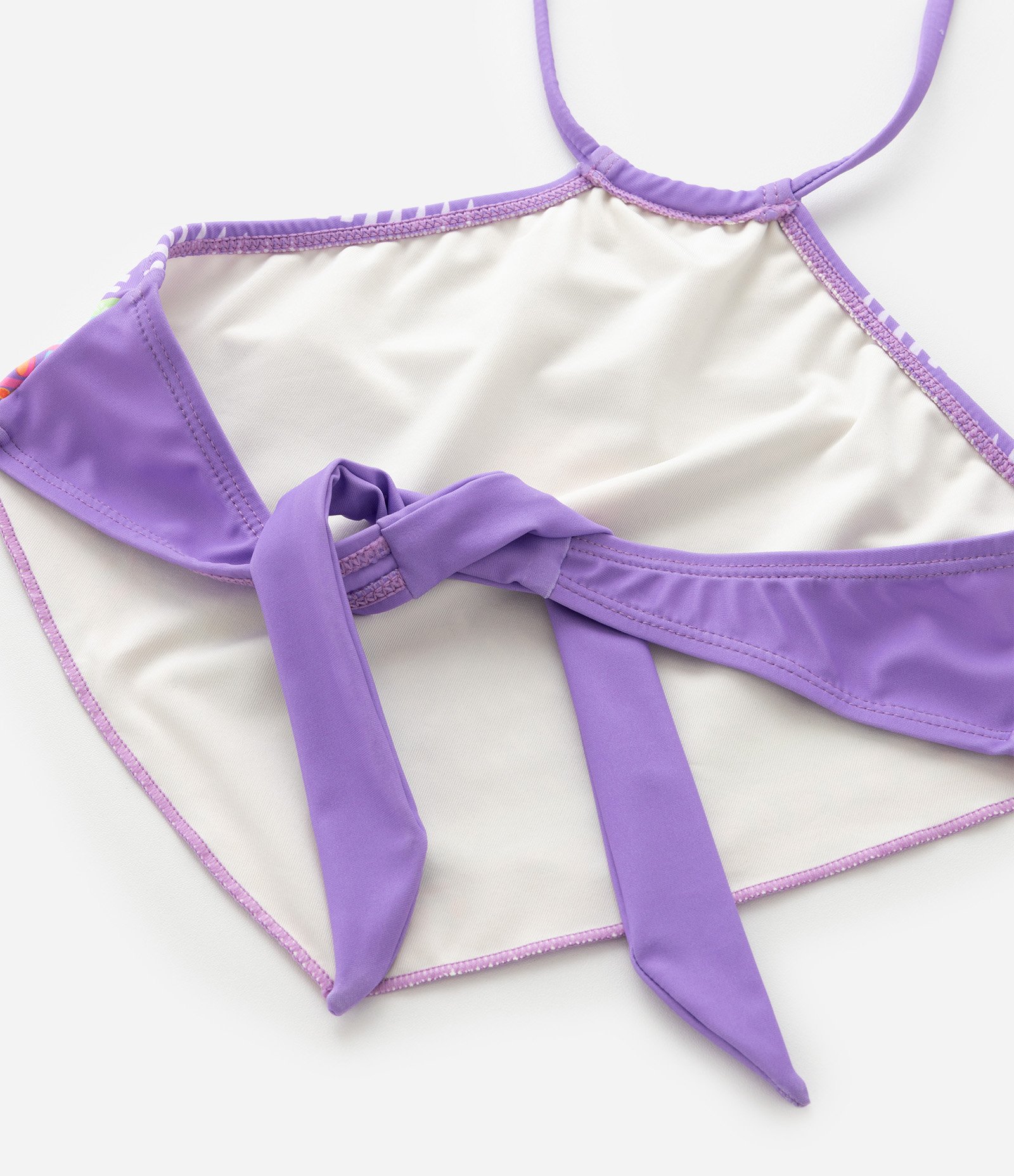 Biquini Infantil com Amarração Tipo Lenço e Estampa Abstrata - Tam 5 a 14 Anos Roxo/Azul 8