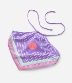 Biquini Infantil com Amarração Tipo Lenço e Estampa Abstrata - Tam 5 a 14 Anos