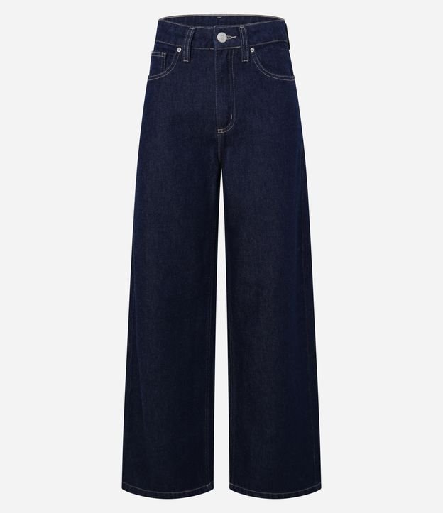 Calça Wide Leg em Jeans com Cintura Alta