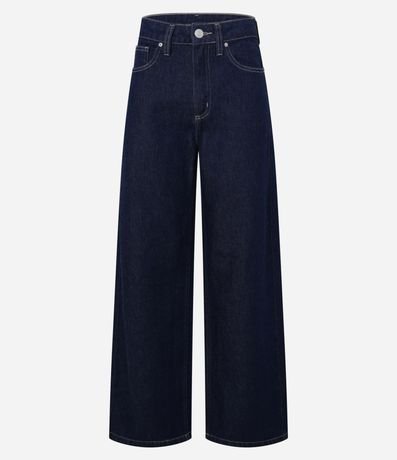 Calça Wide Leg em Jeans com Cintura Alta Calça Wide Leg em Jeans com Cintura Alta