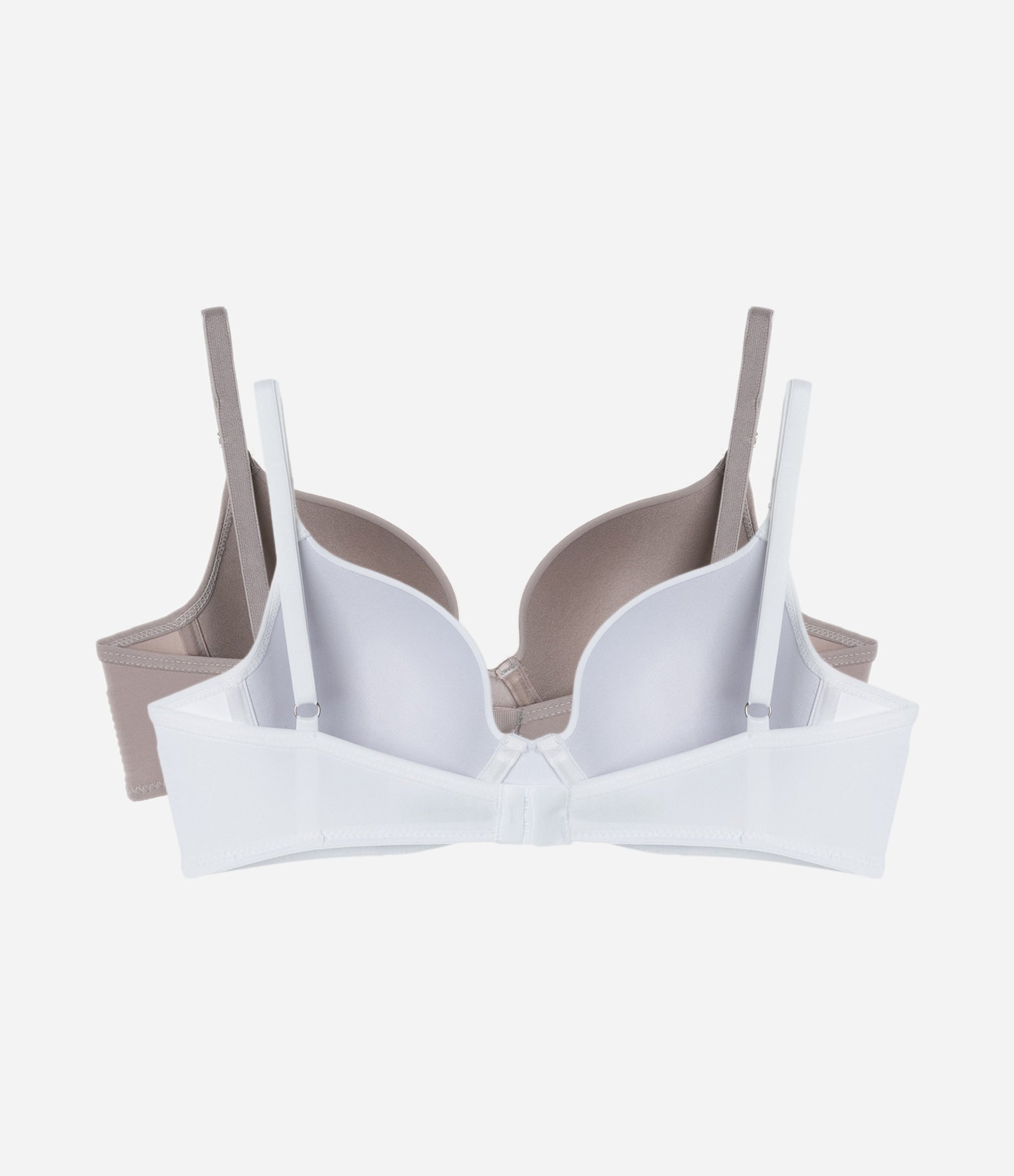 Kit 02 Sutiãs Meia Taça em Microfibra com Bojo com Aro Bege/Branco 2