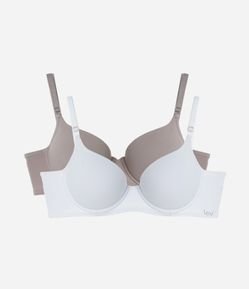 Kit 02 Sutiãs Meia Taça em Microfibra com Bojo com Aro