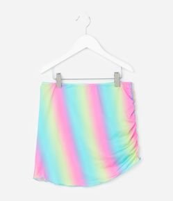 Saída de Praia Infantil com Franzido e Estampa Degradê - Tam 5 a 14 Anos