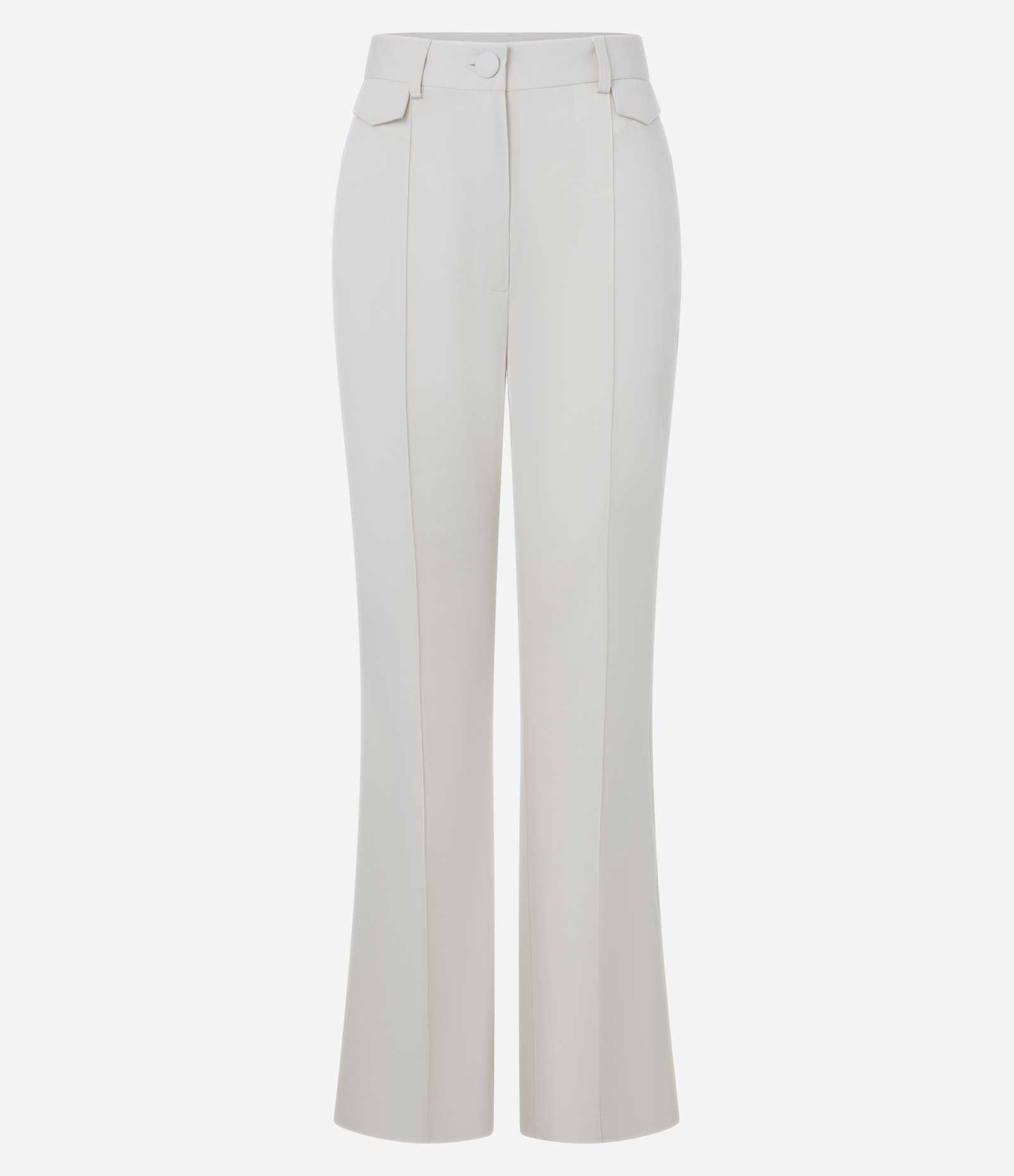 Calça Flare em Alfaiataria Boho com Bolsos Frontais Off White 4