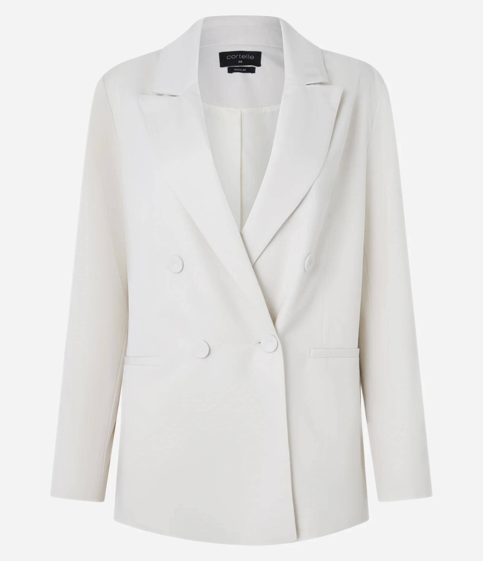 Blazer em Alfaiataria Boho Transpassado com Bolsos Frontais Off White 3