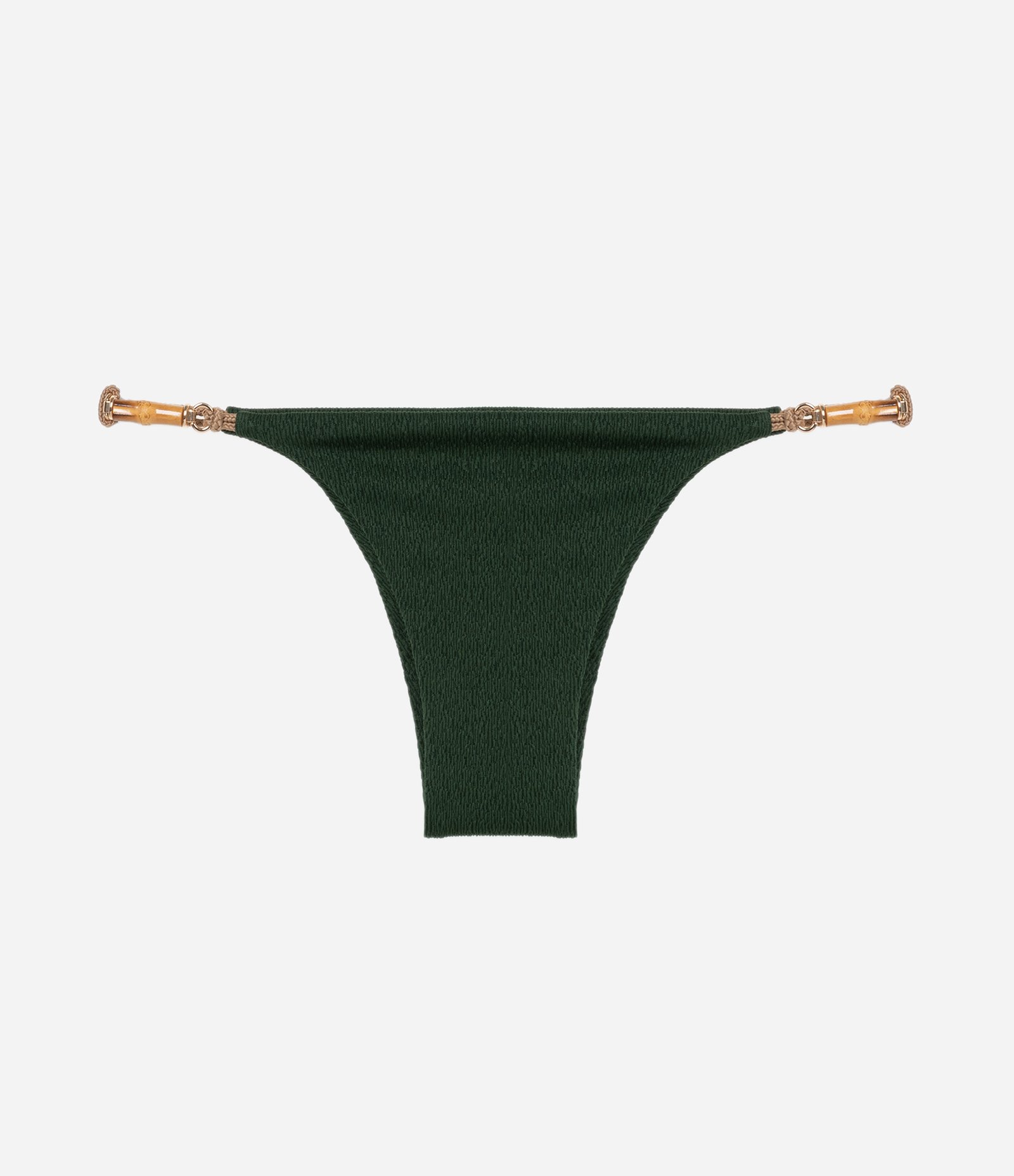 Biquíni Calcinha String em Microfibra com Aviamento de Bambu Natural Verde 5