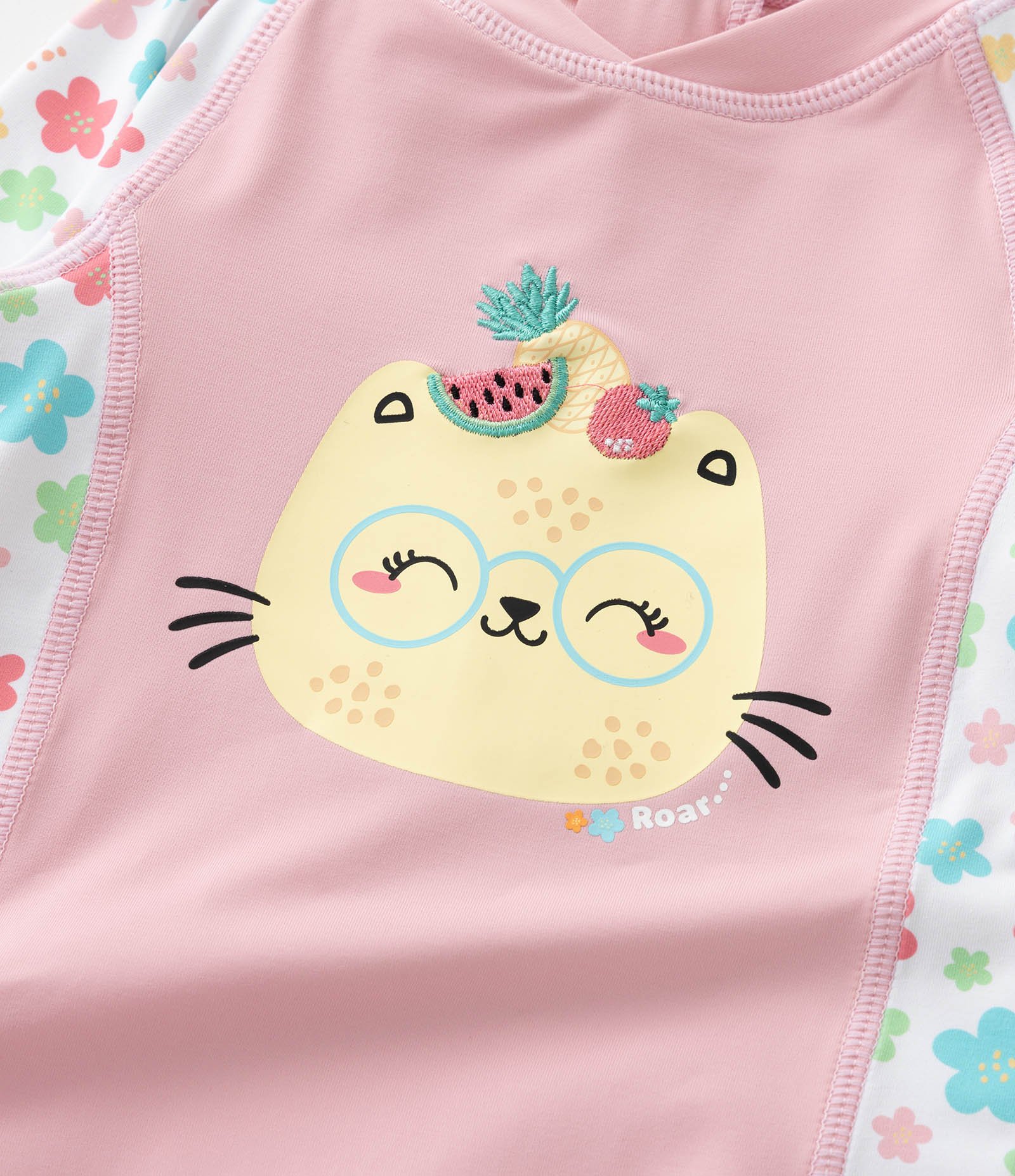 Maiô Infantil com Manga Longa Estampa de Gatinho – Tam 2 a 4 Anos Rosa Claro 7