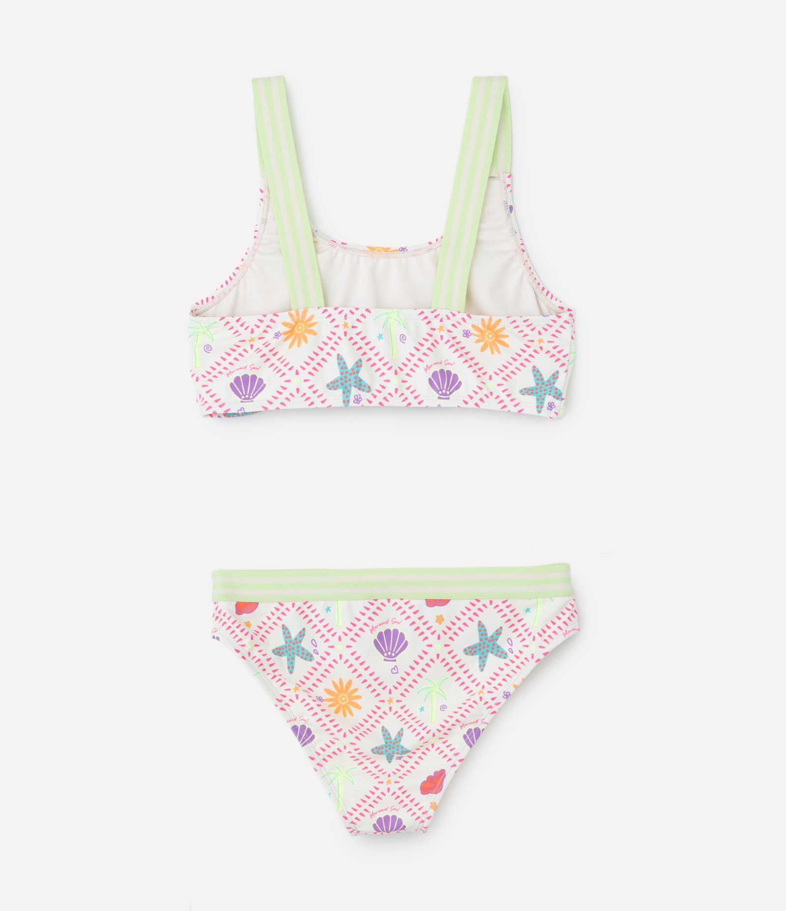 Biquíni Infantil com Estampa Fundo do Mar - Tam 5 a 14 Anos Multicores 6